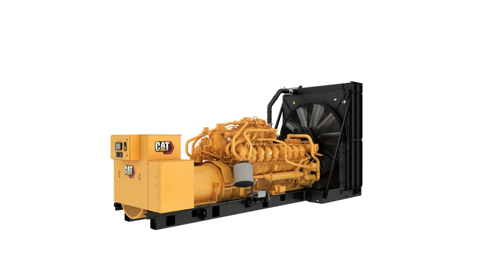 CAT G3516 Fast Response natural-gas generator set with large radiator and control cabinet