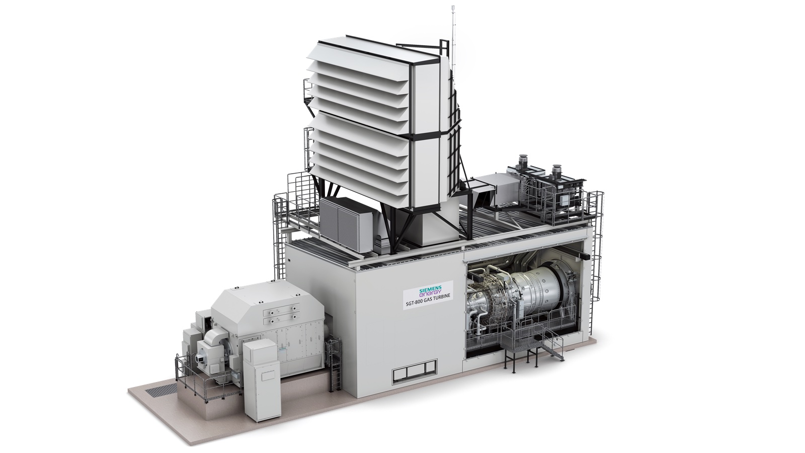 Siemens Energy SGT-800 industrial gas turbine generator package