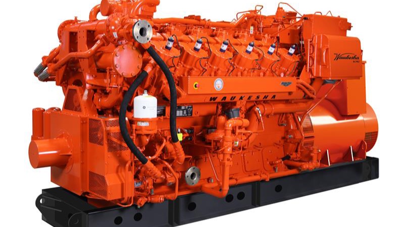 Orange Waukesha VHP natural-gas Enginator with integrated alternator